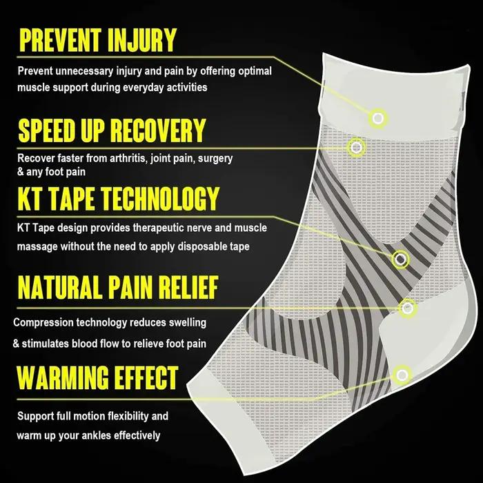 Attelle de fasciite plantaire, 1 paire, chaussettes de Compression nocturne, Supports de talon pour