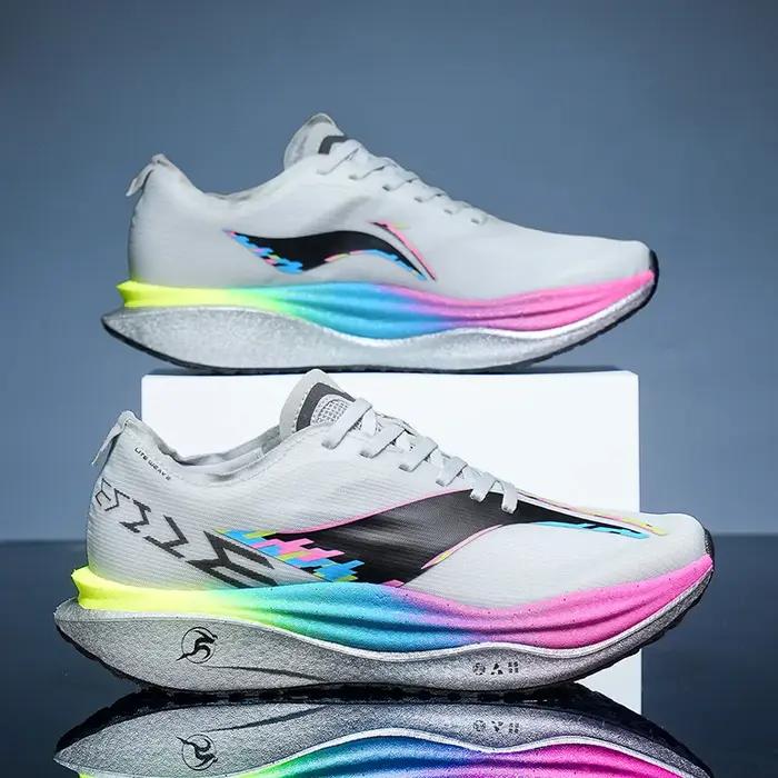 Chaussures de course Marathon avec plaque en carbone et coussin d'air pour hommes, respirantes, légè