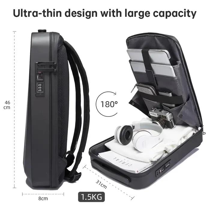 Sac à dos pour ordinateur portable 15.6 pouces, sac à dos de voyage extensible, antivol, serrure TSA