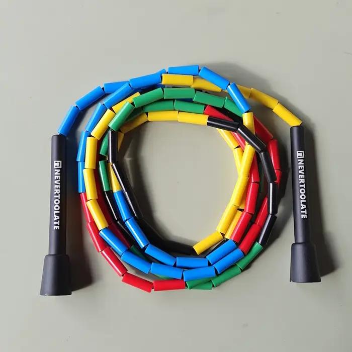 NEVERTOOLATE 128 grammes PE perles dures style libre perlé corde de saut 4.5mm d'épaisseur fil noyau