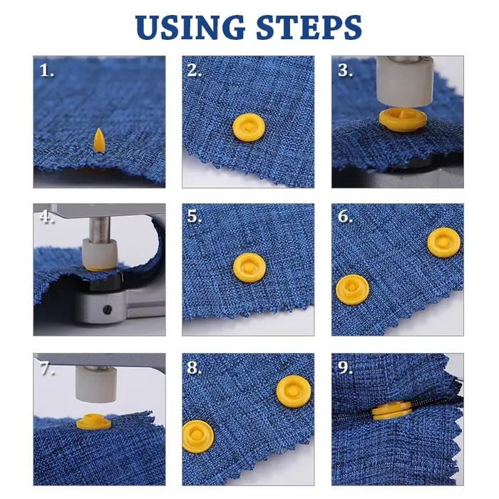 Boutons pression T5 en plastique pour vêtements, bricolage, attaches à pression utilisées pour les c