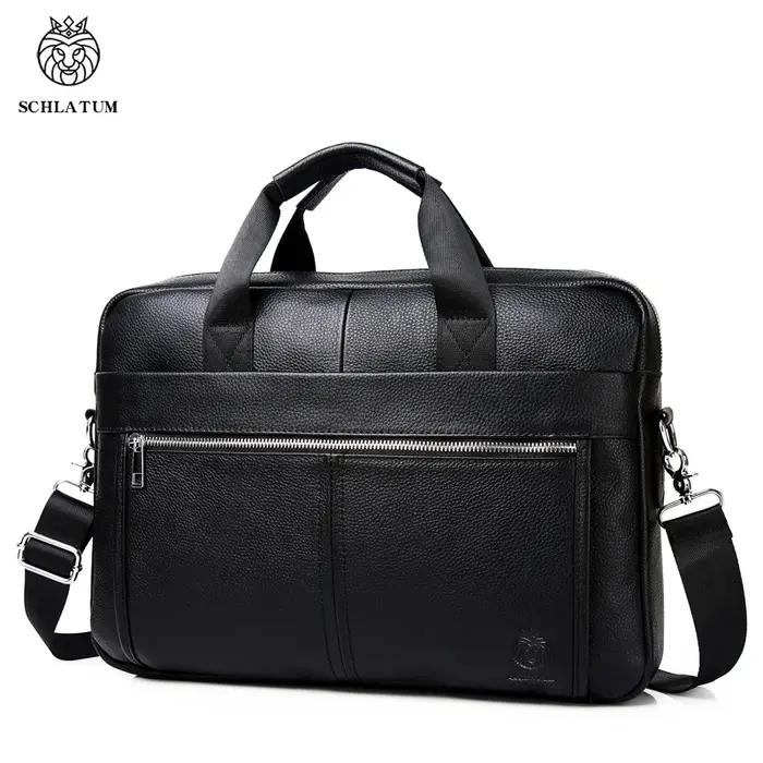 SCHLATUM porte-documents en cuir véritable dur pour hommes sacs à main de luxe porte-documents pour