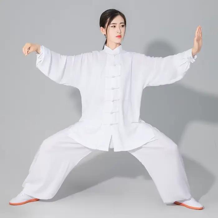 Uniforme chinois Tai Chi en coton, vêtements Wushu Kung Fu pour enfants et adultes, costume Wing Chu