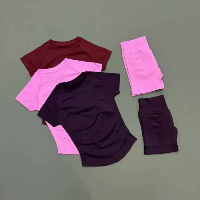 Ensemble de sport 2 pièces HISTELLO Df couleur unie tenue de yoga sans couture pour femmes fitness yoga danse course à pied occasions spéciales