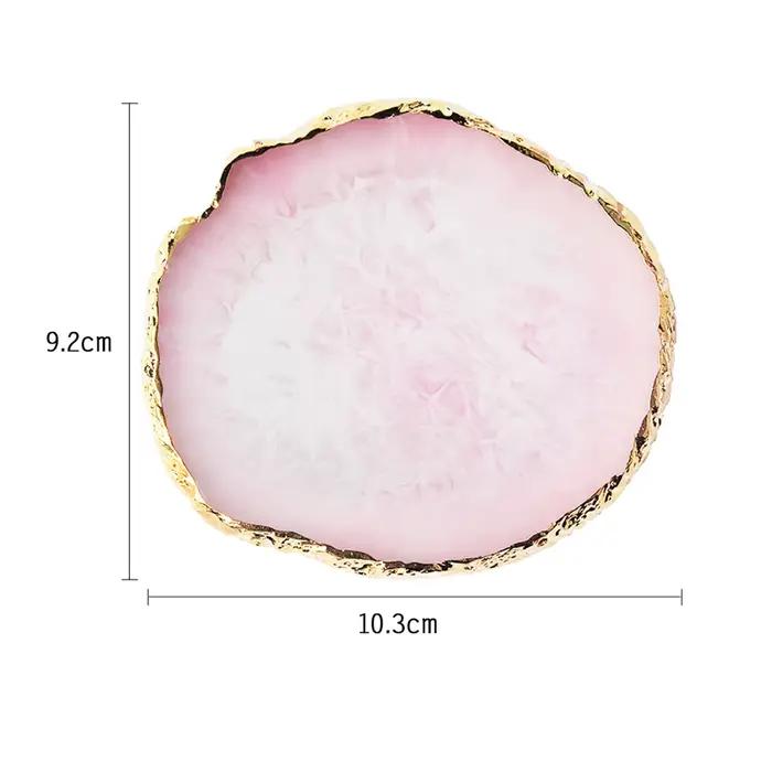 Palette de Faux Ongles Ronds en Résine et Pierre d'Agate, Présentoir de Verhéritage Gel, Outil de Ma