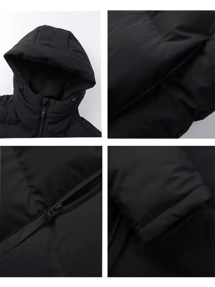 KELME hommes veste d'hiver longue entraînement sportif manteau à capuche vêtements d'extérieur chaud