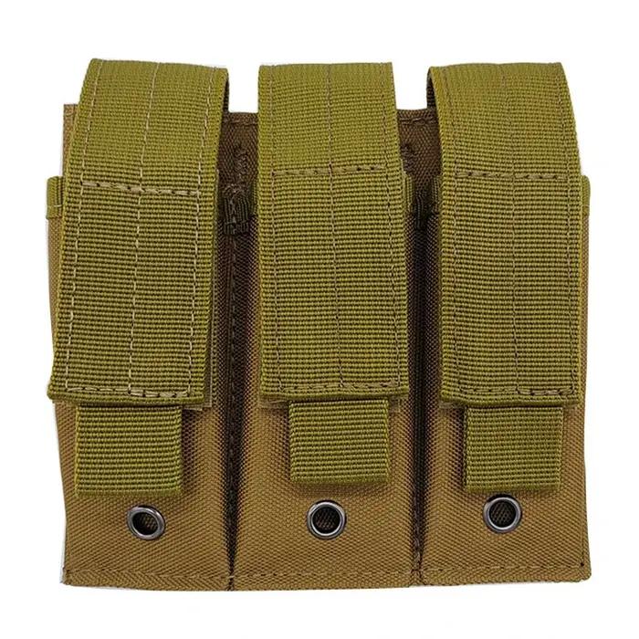 Pochette tactique Molle pour pistolet Triple, étui d'extérieur ouvert simple Double 9mm pour magazin
