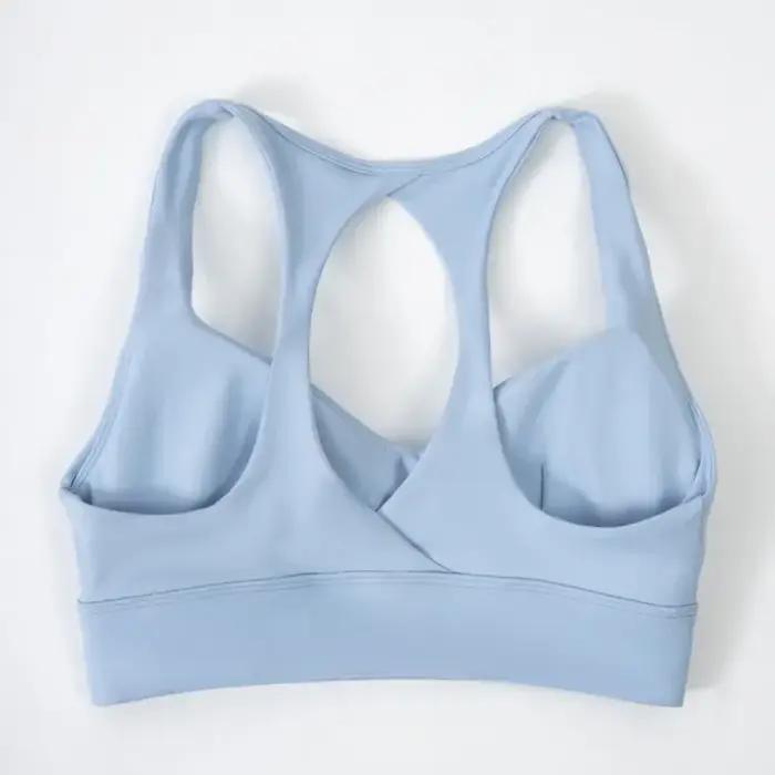Soutien-gorge de sport Yoga pour femmes, coussin de poitrine amovible, haut à licou, Push-up, dos ou