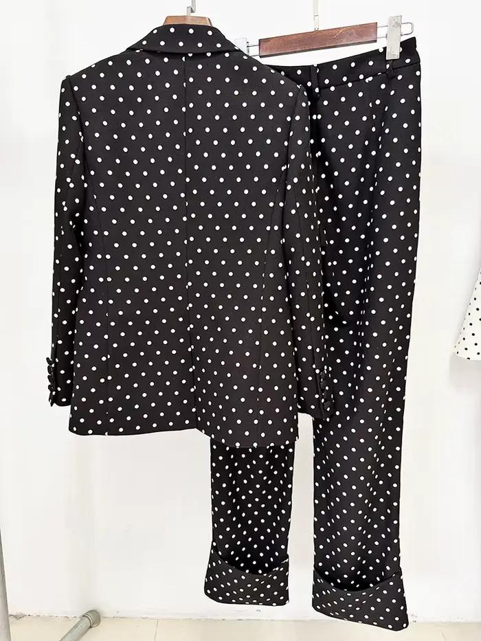 HIGH STREET Nouveauté 2026 Ensemble tailleur-pantalon de créateur pour femme, 2 pièces, avec blazer