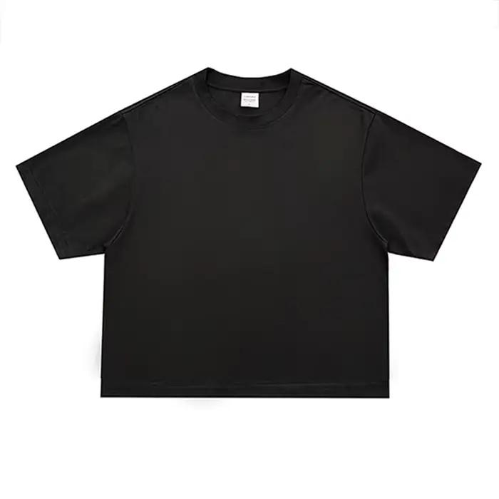 T-shirts de course à manches courtes à col rond et coupe ample pour hommes, 240 GSM, 100 % coton, T-