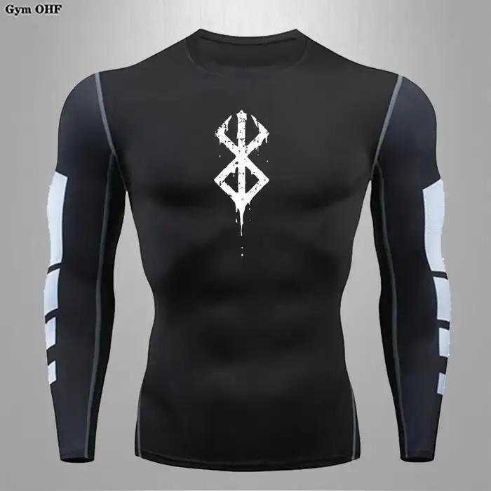 T-shirt à manches courtes Berserk Anime pour hommes, chemise de compression, course à pied, séchage