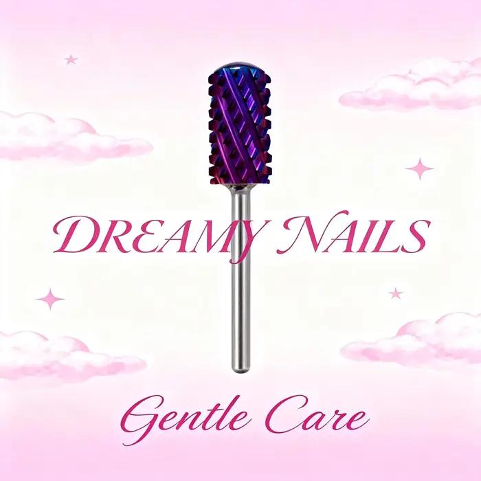 RolinStar – foret à ongles violet à deux mains, grand baril rond en carbure, foret à ongles et meill