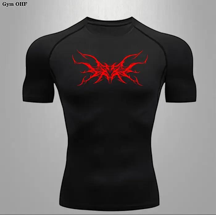 Homme Compression t-shirt salle de sport Fitness entraînement course séchage rapide chemise de sport