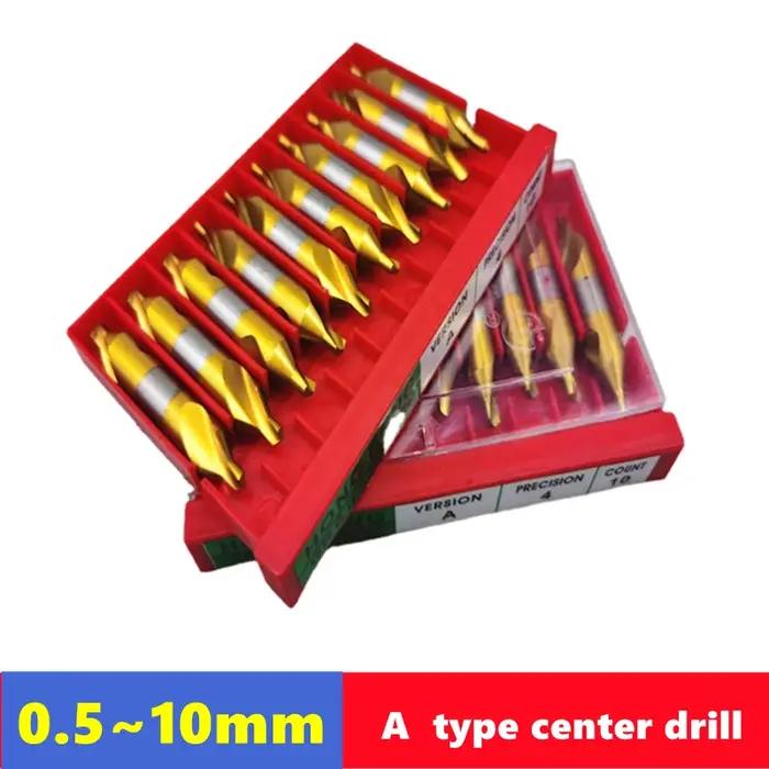 Foret central de Type A 0.5-10mm W6542 HSS plaqué titane, utilisé pour le traitement des métaux, cha