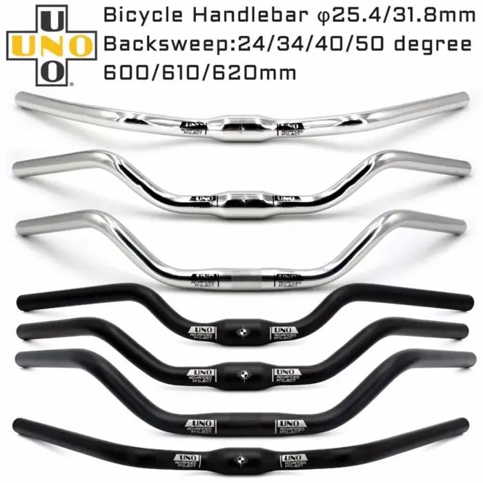 UNO vélo hirondelle guidon M Type en alliage d'aluminium 31.8*600/610/620mm noir argent rétro confor