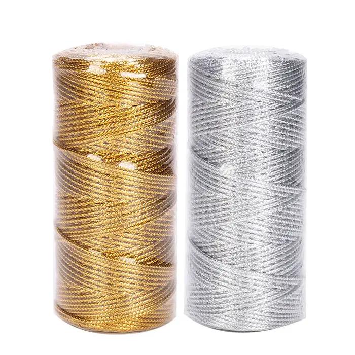 1.5mm 100m corde or argent cordon cadeau emballage chaîne pour la fabrication de bijoux lanière fil