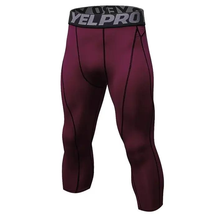 Legging athlétique à Compression 3/4 pour hommes, couche de Base, collants de course, de gymnastique