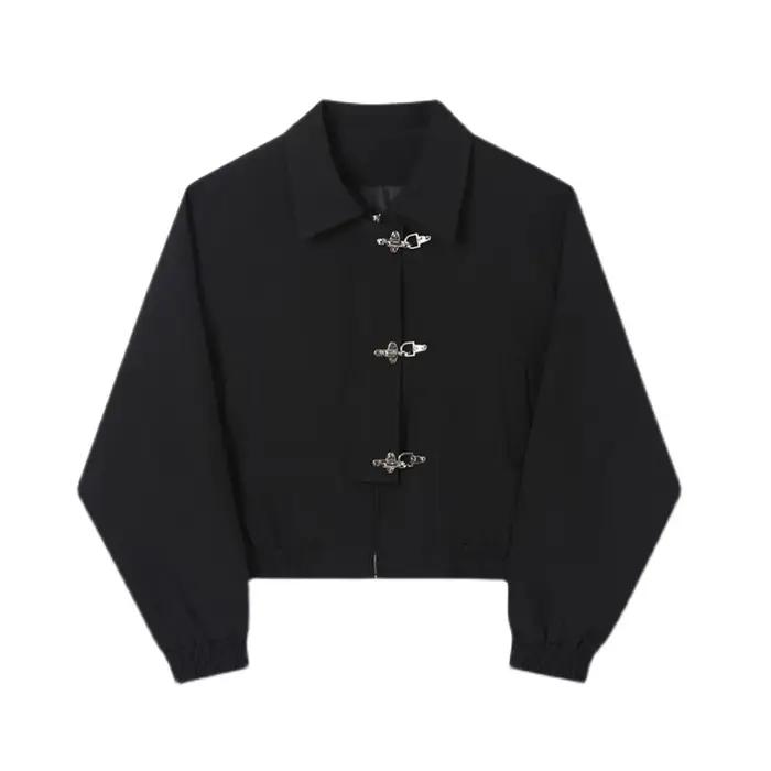 Manteau Homme Printemps Col Rabattu Couleur Unie Veste Courte Homme Style Urbain Simple Boutonnage M