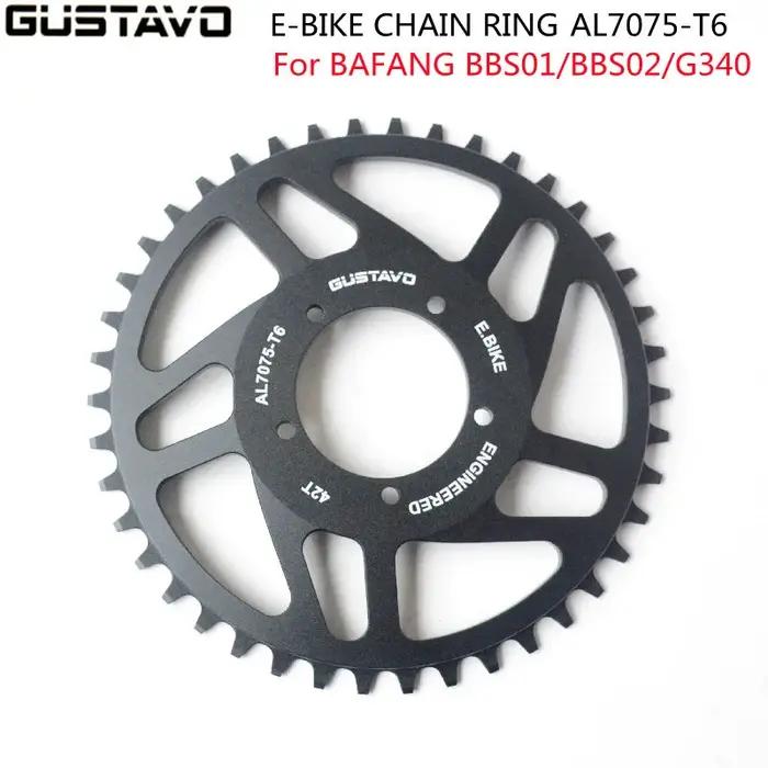 GUSTAVO e-bike chaîne 42T pour BAFANG BBS01 BBS02 BBSHD M625 haute qualité en alliage d'aluminium ac