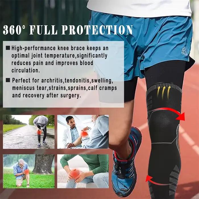 Manchon de Compression de jambe complète, 1 pièce, genouillère de soutien, protecteur pour haltéroph