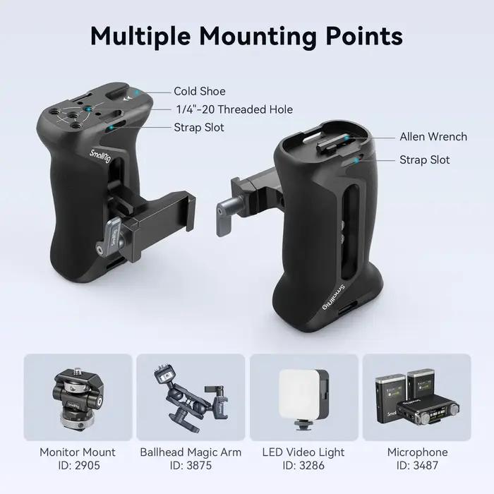SmallRig-Poignée latérale de type Arca, 36mm, haut et bas, réglable pour cages de caméra avec plaque