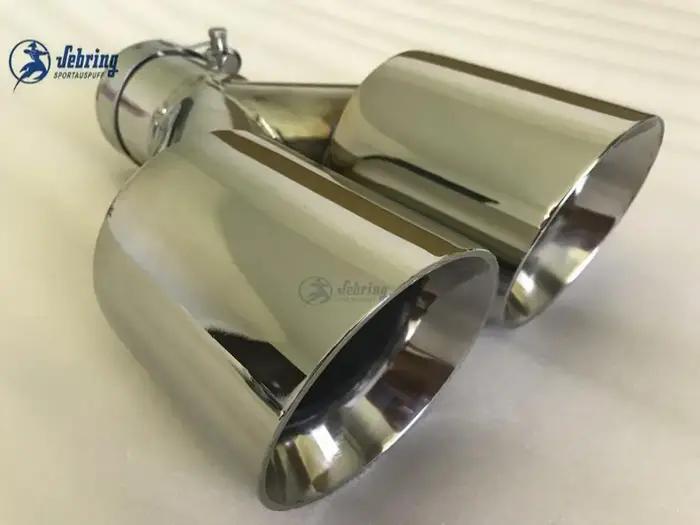 En acier inoxydable biais double acier universel double Automobile tuyau d'échappement silencieux vo