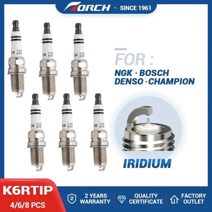 Bougie d'allumage en iridium platine originale TORCH K6RTIP en promotion, remplace les bougies PFR6B