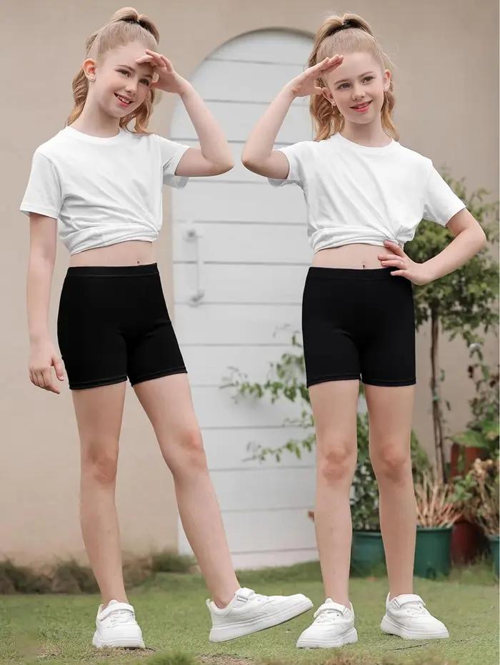 Leggings fins de course pour filles, 2 pièces, short à roulettes, short de sécurité confortable et d