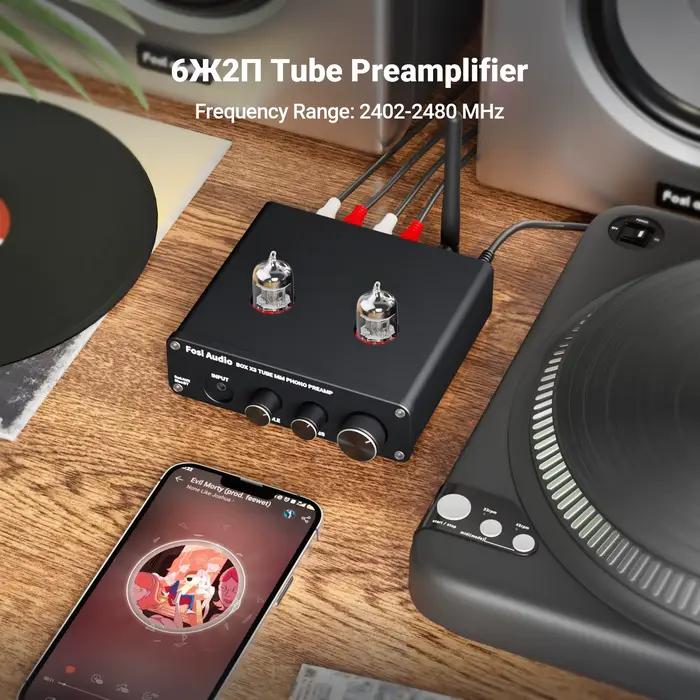 Préampli Phono Audio Bluetooth Fosi pour préamplificateur phonographe à platine avec amplificateur à