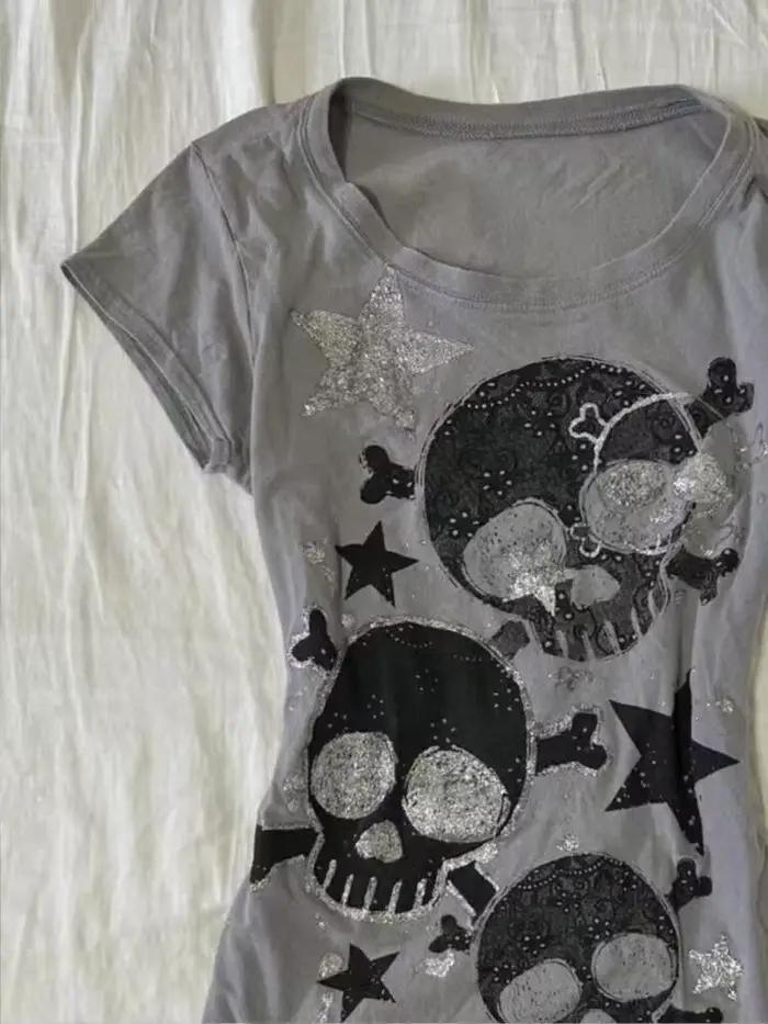 T-shirts pour femmes japonais Y2k, vêtements tendance des années 2000, hauts, imprimé graphique étoi