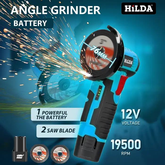 HILDA – meuleuse d'angle électrique 12V, 3/4 pouces, Machine à polir au Lithium, Mini Machine de déc