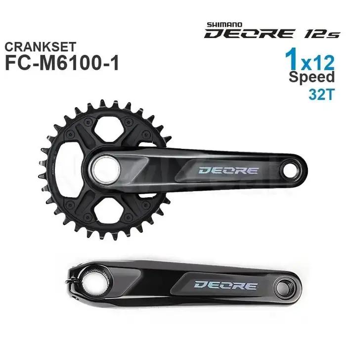 Pédalier SHIMANO DEORE M6100 VTT FC-M6100 FC-M6120 1x12 vitesses Pièces d'origine