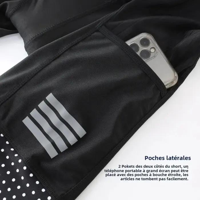 KEMALOCE short de cyclisme hommes blanc noir & gris & rouge Gel Pad été vélo Shorts course sur route Compression réfléch