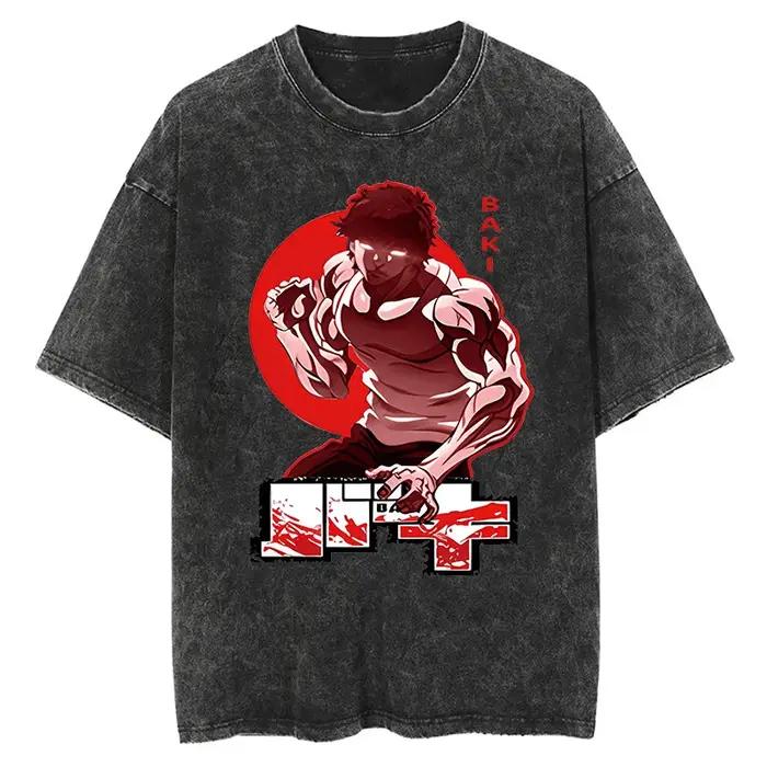 Baki imprimé Vintage coton t-shirts pour hommes femmes été décontracté surdimensionné T-Shirt t-shir