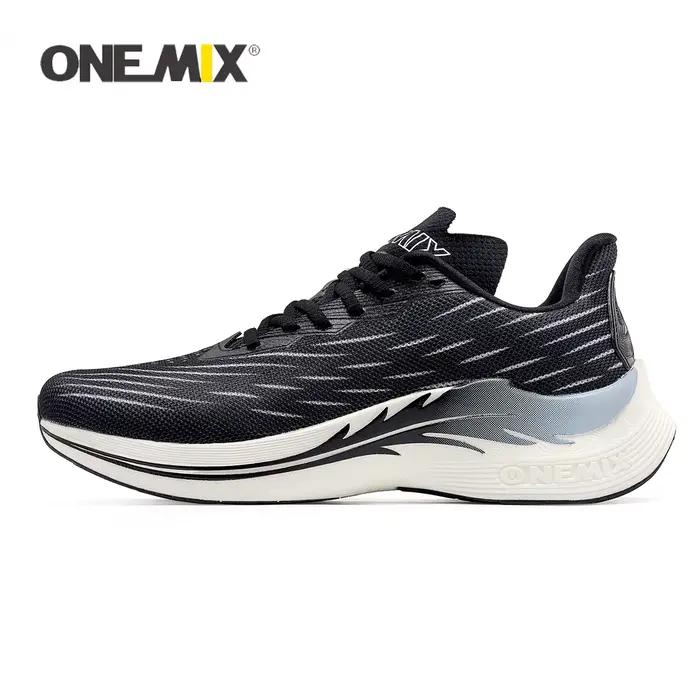 Chaussures de course ONEMIX respirantes sans lacets - Baskets jogging amorties outdoor homme marche sport décontracté