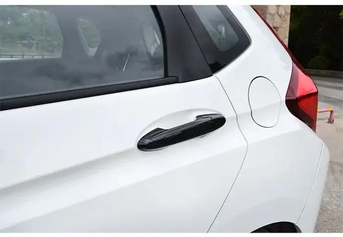 Autocollant de couverture de poignée de porte latérale de voiture en Fiber de carbone chromé, access