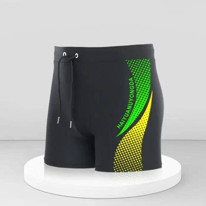 Short de bain homme imprimé géométrique - Maillot de bain été séchage rapide avec cordon - Taille européenne