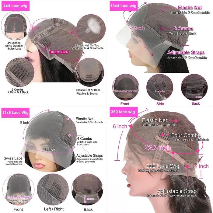 Perruque Lace Wig Remy Deep Wave Transparente pour Femme, Cheveux 100% Naturels, Bling, Densité 200,