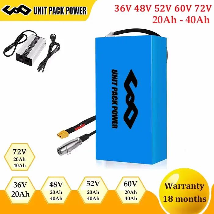 Pack de batteries pour vélo électrique 48V 40Ah 60V 72V, batterie pour vélo électrique et trottinett