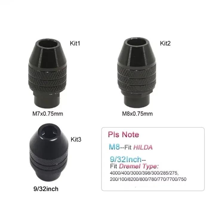 Mini mandrin de perceuse M8/M7, accessoire pour outil rotatif Dremel et meuleuse, échange d'embout p