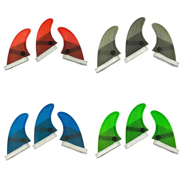 Ailerons de planche de surf M Tri Fins UPSURF FCS 2, taille G5, lot de 3, en fibre de verre nid d'ab