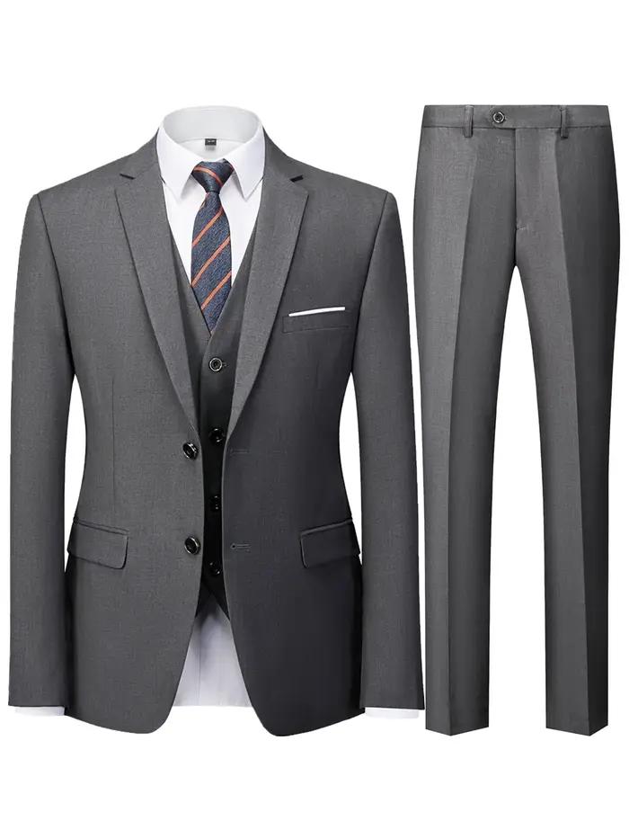 Ensemble de costume 2 pièces bordeaux pour homme (blazer + pantalon uniquement, gilet non inclus), v