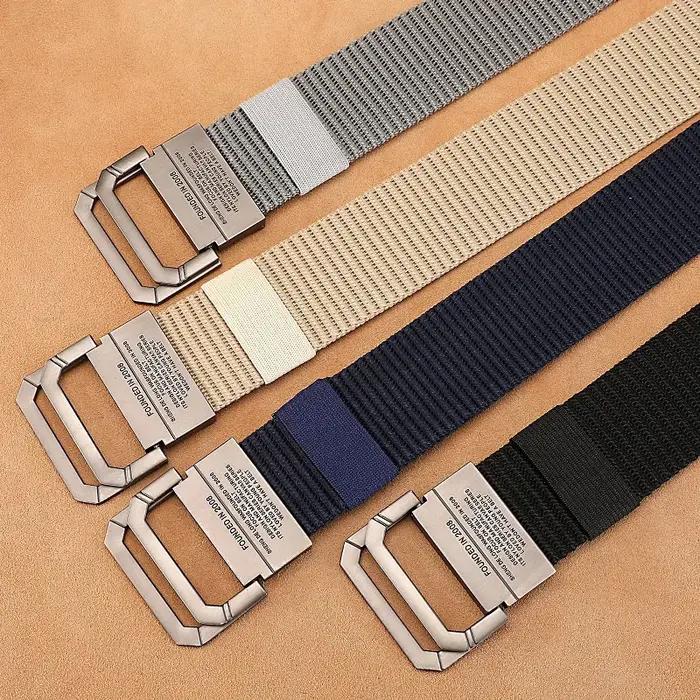 Hommes ceinture en Nylon sangle tissu tactique armée toile décontracté mode luxe concepteur jean cei