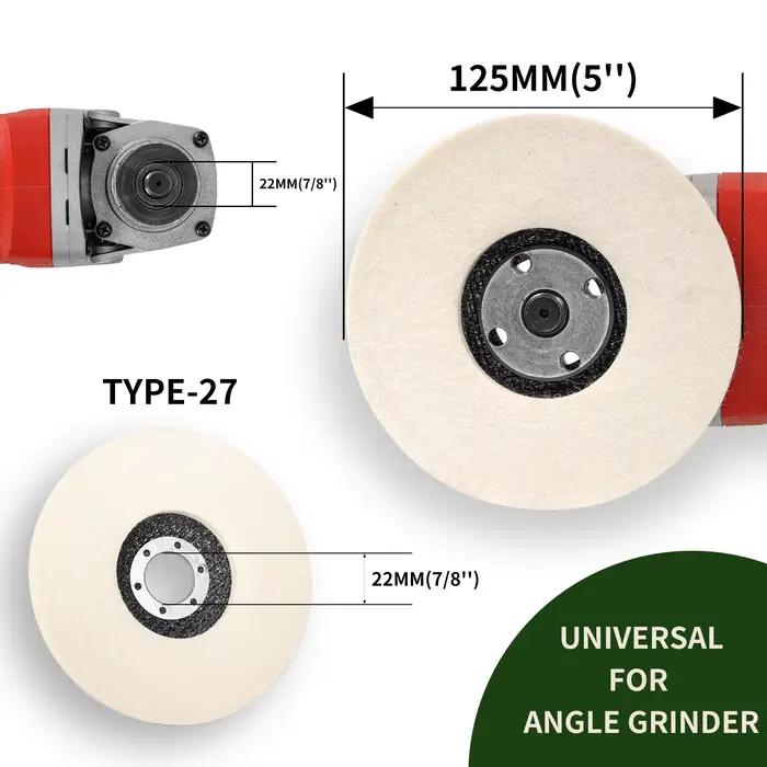 Roue de polissage en laine 100/115/125mm, tampons de polissage, meuleuse d'angle, disque de polissag