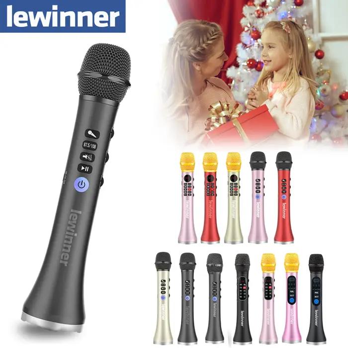 Lewinner – Microphone karaoké, haut-parleur sans fil, Bluetooth, 15-20W, avec emballage cadeau, pour