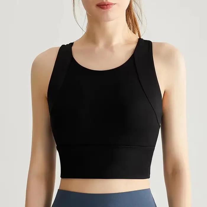 Gilet de Yoga professionnel à haute intensité, coussin de poitrine intégré, sous-vêtements de sport,