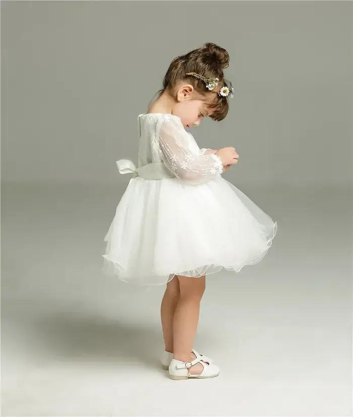 Robe à manches longues pour bébés filles, robe de fête d'anniversaire pour tout-petits, robe de mari