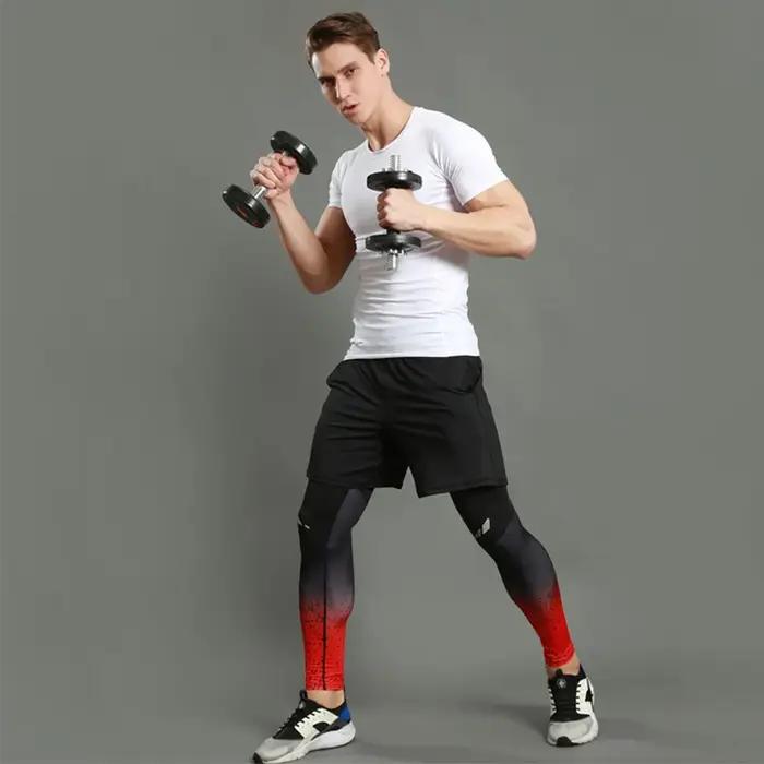 Pantalons de Compression pour hommes séchage rapide vêtements de Sport collants de course hommes Leg
