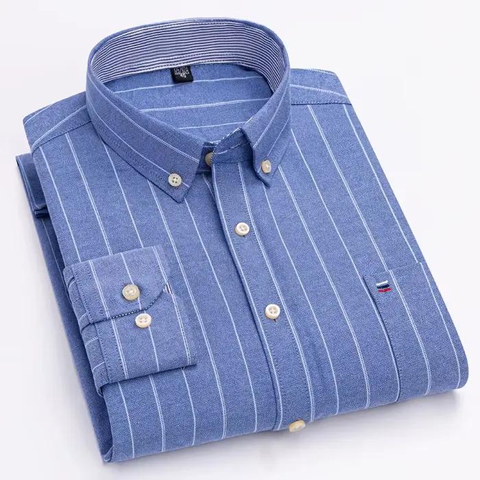Chemise Oxford unie pour hommes, grande taille 7XL, 100 % coton, qualité surdimensionnée, manches lo