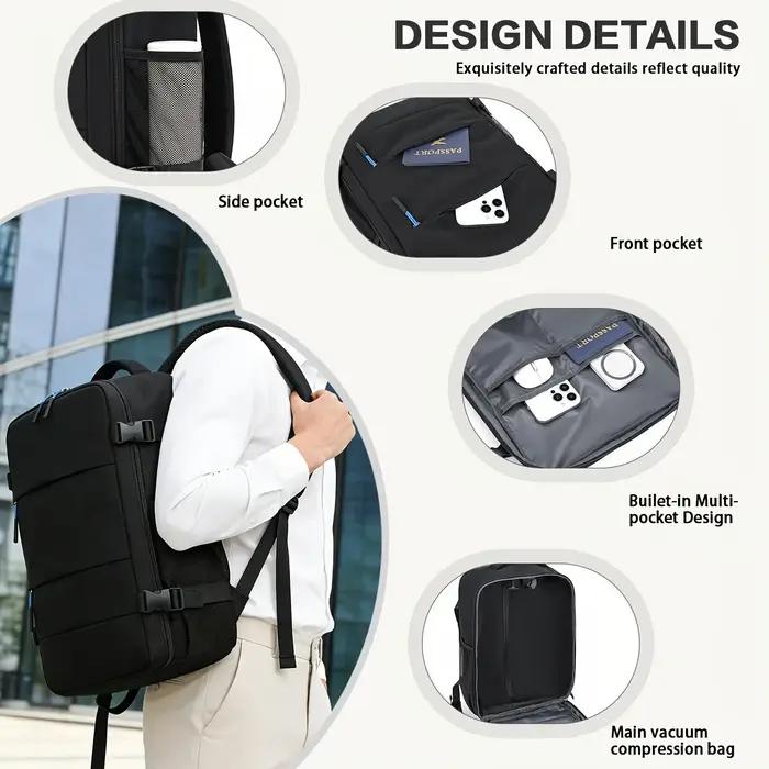 Sac à dos de voyage à compression sous vide avec pompe - Bagage à main durable scellé